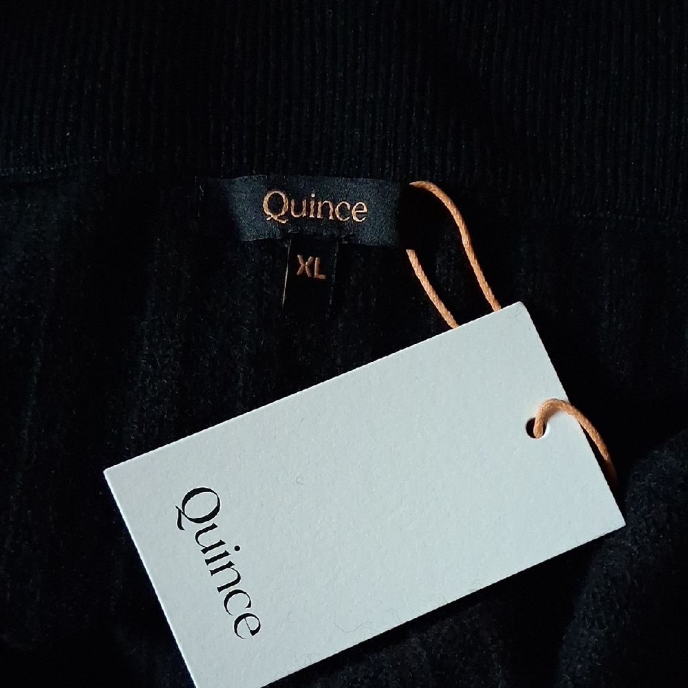 Quince 100% Mongolian Cashmere Midi Skirt Bkack Size XL - Picture 2 of 6